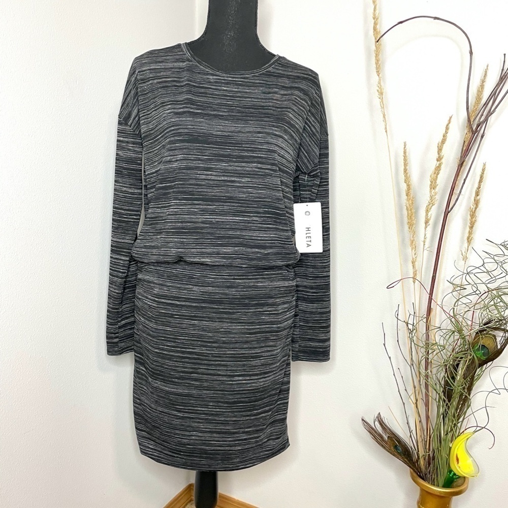 NWT Athleta Avenue Dress Black and Gray - Picture 2 of 8